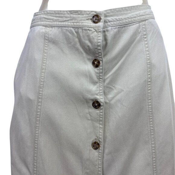 Talbots Womens Beige Button-Front A-Line Skirt Size 6 - Picture 4 of 8